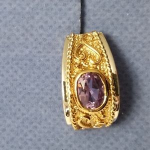 Silver, gold and Amethyst earrings